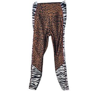 Good American Essentials High Waist Mixed Animal Print Athletic Leggings, 2/US M